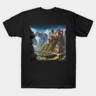 Medieval Village on a Hill T-Shirt